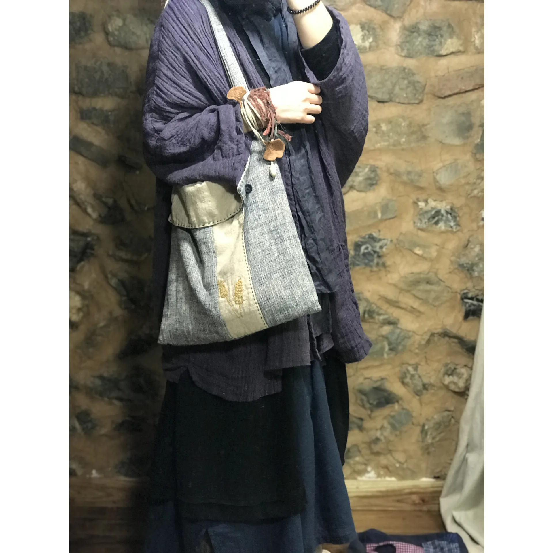 

Women Cotton Linen Patchwork Vintage Shoulder Bag 2022