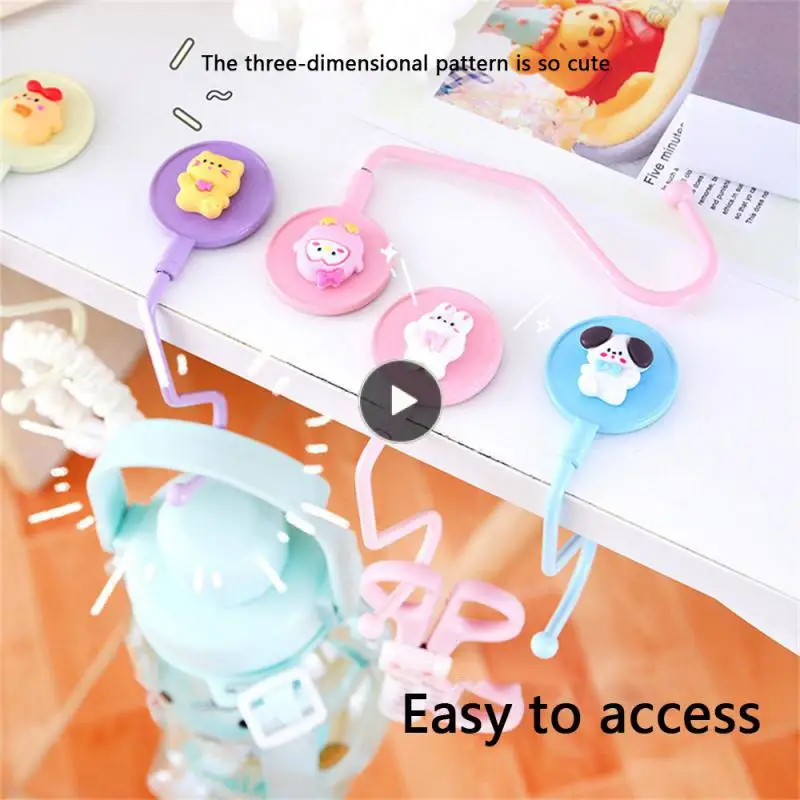 

Cartoon Bag Hooks Cute Strong Stability Desk Storage Edge Hook Handbag Hanger Load-bearing Capacity Desk Hooks Portable Hook