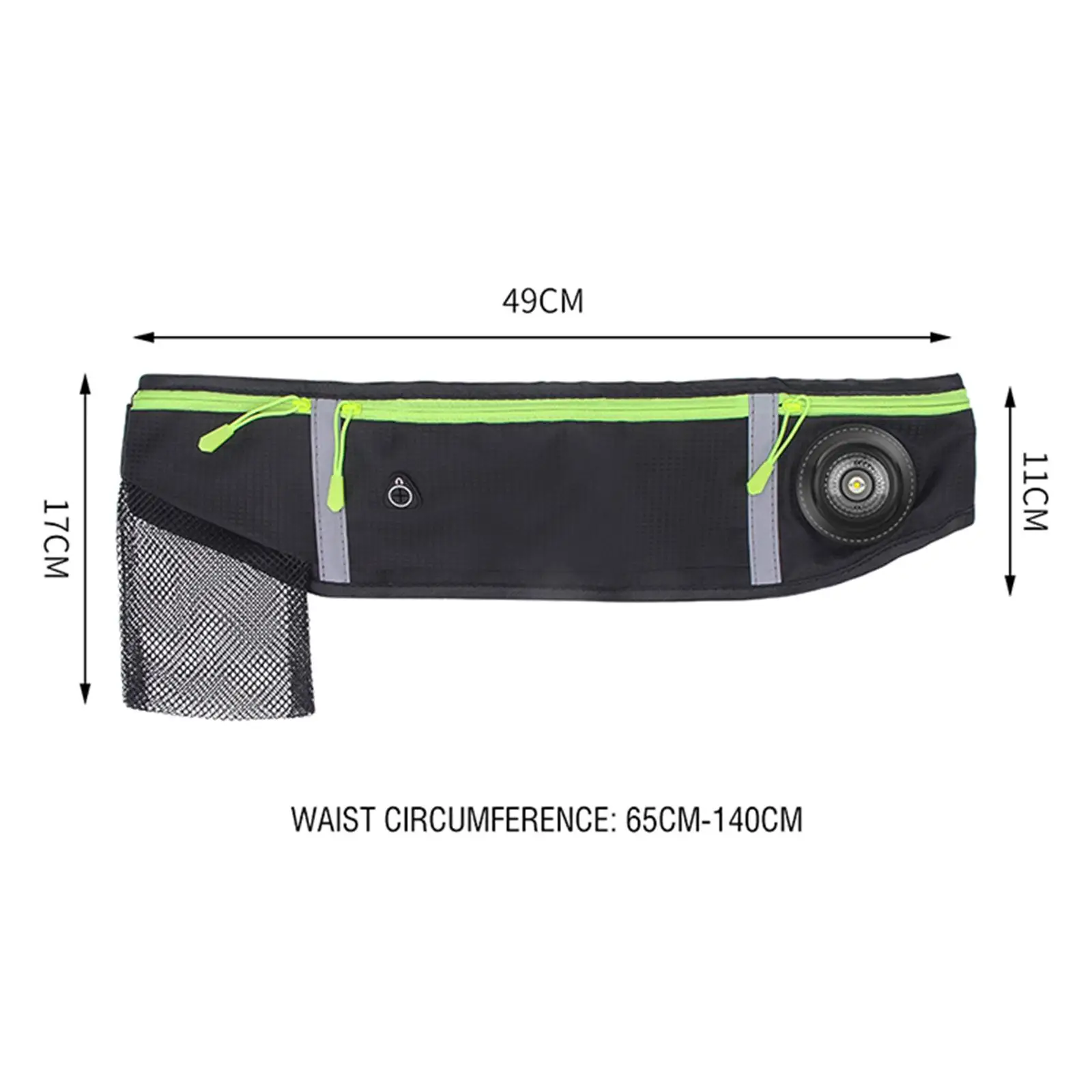 

Waist Belts Pouch LED Lights USB Rechargeable for Running Riding
