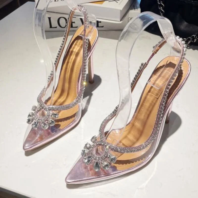

Женские блестящие сандалии стразы на шпильке летние Роскошные туфли на высоком каблуке с кристаллами женские розовые вечерние свадебные туфли для выпускного вечера