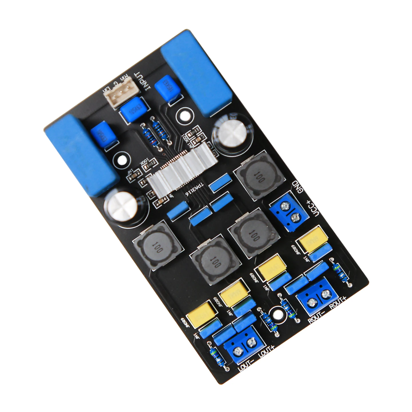 Фото Плата цифрового усилителя мощности YJCO TPA3116D2 2x50W класса D HiFi, модуль стереоусилителя звука DC18-24V для самостоятельной сборки акустических систем №5