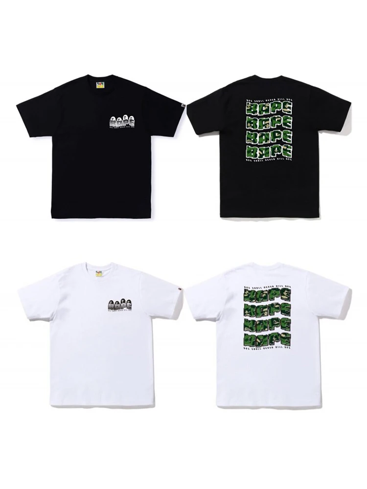 

Мужская и женская футболка с короткими рукавами, хлопковая Футболка с принтом букв и камуфляжными завязками, лето 2023