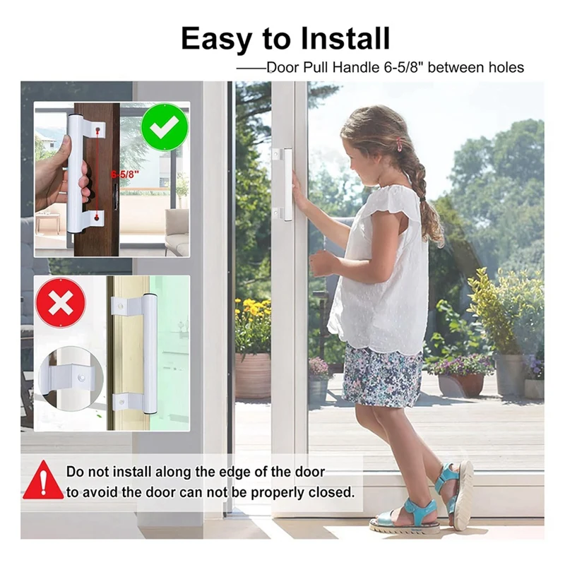 Ручка раздвижной двери 8-дюймовая алюминиевая раздвижная стеклянная дверная