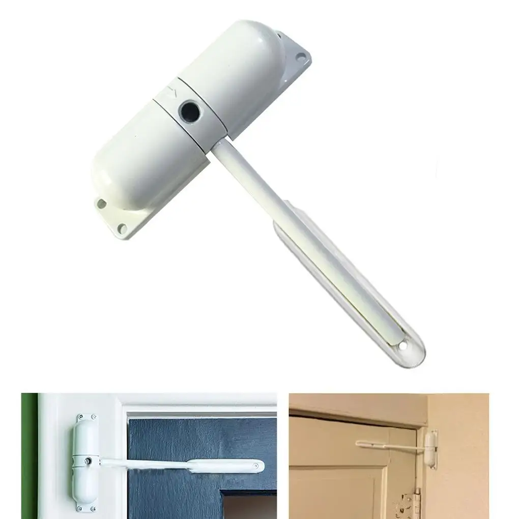 

Automatic Door Closer Zinc Alloy Invisible Safety Track Spring Door Closer Easy to Install Mute Door Closing Device White