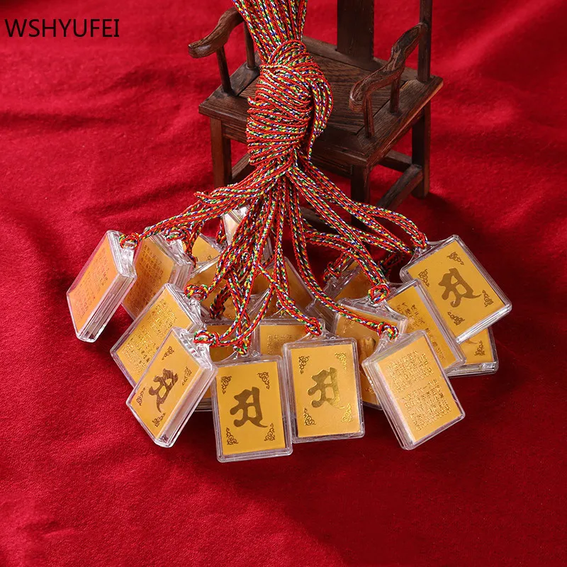 

20 шт./лот буддистское акриловое Ожерелье Амулет Shurangama мантра талисман счастливое богатство ожерелье ювелирные изделия Shurangama религиозные украшения