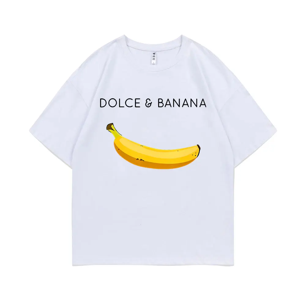 

Funny Dolce Banana Graphic Tshirt Men Fun Short Sleeve T-shirt Male Tops Shirt Men Cotton Casual Unisex Loose O-neck Streetwear