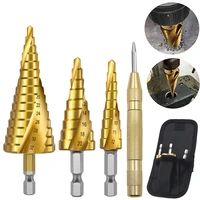 3pcs hss titanium drill bit 4 12 4 20 4 32 drilling power tools metal high speed steel wood hole cutter cone drill bits