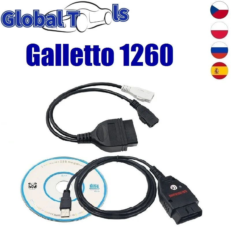 Galleto 1260 OBDII ECU Flasher OBD 1260 Diagnsotic Interface OBD2 1260 Tuning Tool Galletto 1260 ECU Chip Tuning with FTDI Chip
