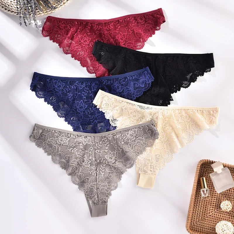 3Pcs/Set Women Underwear Ice Silk Panties Sexy Lace Panties Female Lingerie Briefs Comfortable and Breathable Underpants Intimat