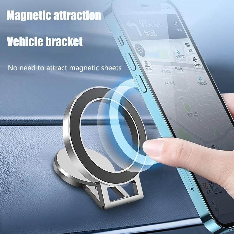 Magnetic Mobile Phone Car Mount for Iphone 12 13 Pro Max Compatible Magsafe Adhesive Adjustable Phone Holder Base for Mag Safe