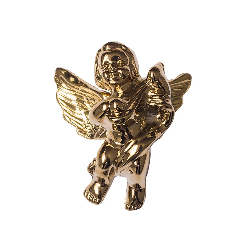 Пара Латунь Ангел декоративные ручки для мебели Nordic Ins золотого цвета ящика шкафа