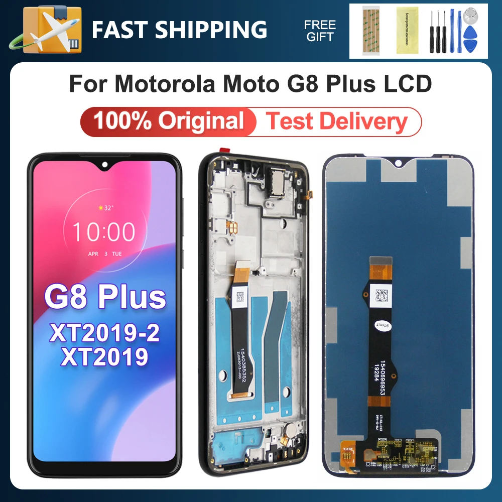 Оригинальный ЖК-экран G8Plus 6,3 дюйма для Motorola Moto G8 Plus XT2019, сенсорный экран с цифровым преобразователем в сборе, запасные части
