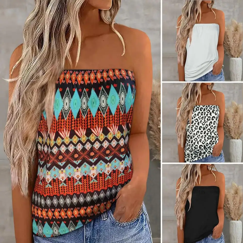 

Lightweight Soft Texture Leopard Print Chest Wrap Lady Blouse for Gathering