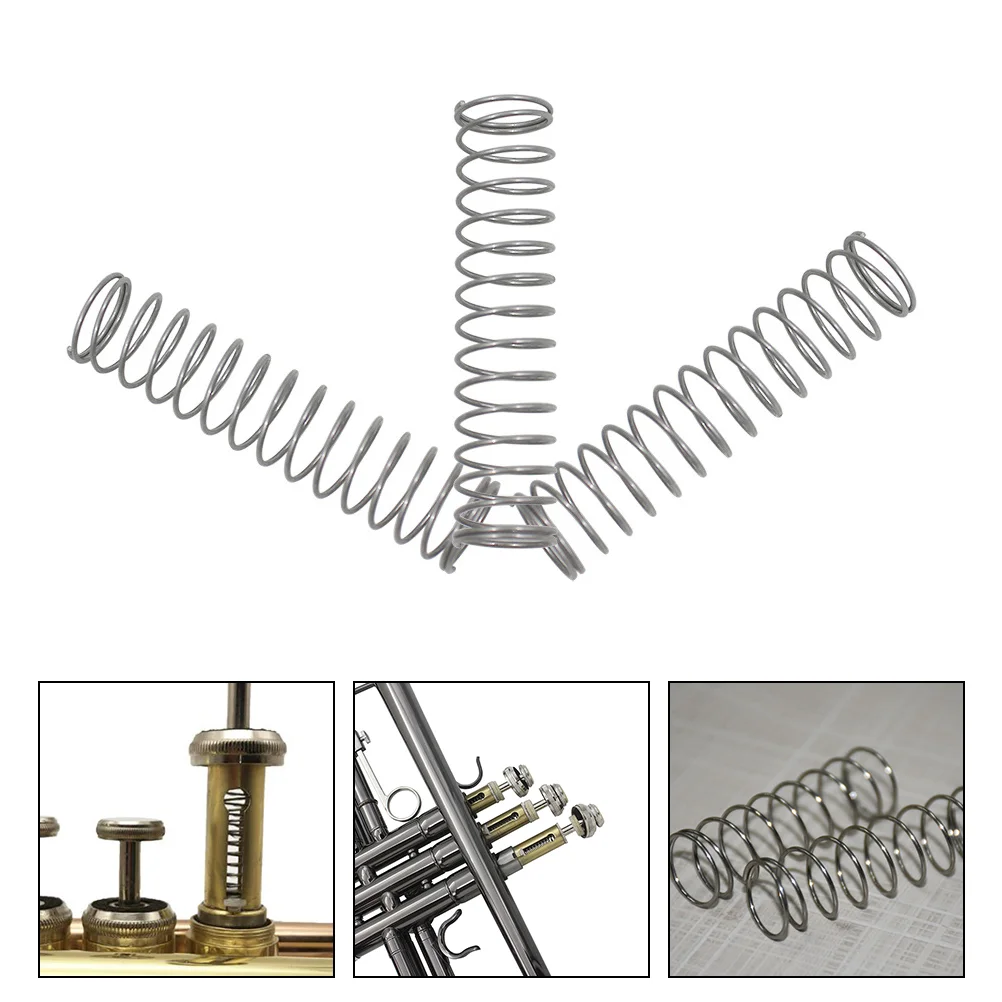 

3 Pcs Small Button Spring Sturdy Trumpet Springs Instrument Components Durable Useful Practical Replacements Case