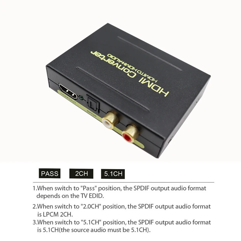 4K X 2K HDMI-совместимый аудио экстрактор HDMI-Совместимый оптический TOSLINK SPDIF + 3 5 мм