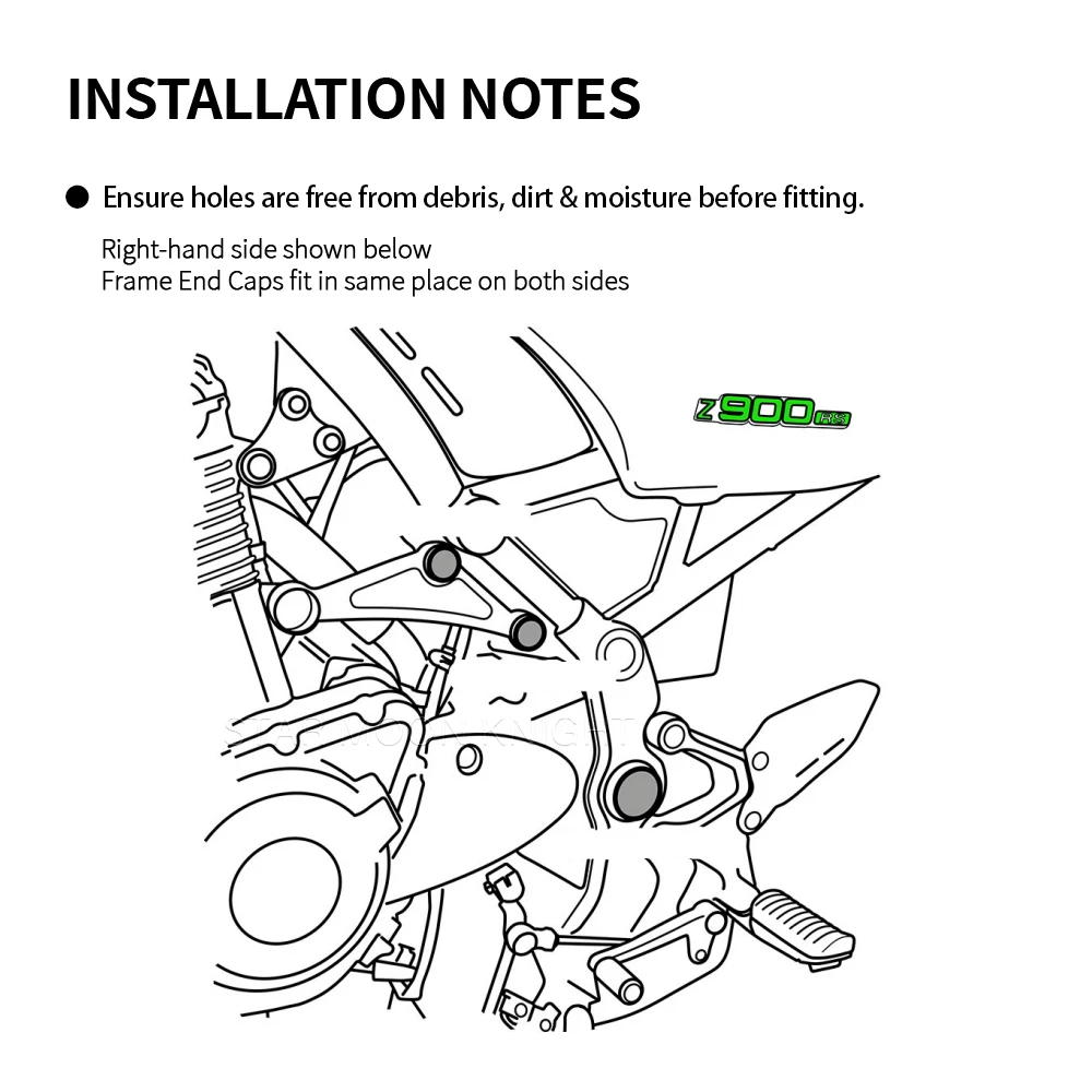 Крышки с отверстием для рамы набор крышек декоративной Kawasaki Z 900 RS SE Cafe 2017-2022