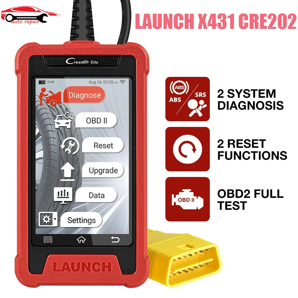 

LAUNCH X431 CRE202 OBD2 сканер Creader Elite CRE202 авто двигатель ABS SRS подушка безопасности считывание кода ошибки Автомобильный сканер бесплатное обновлени...