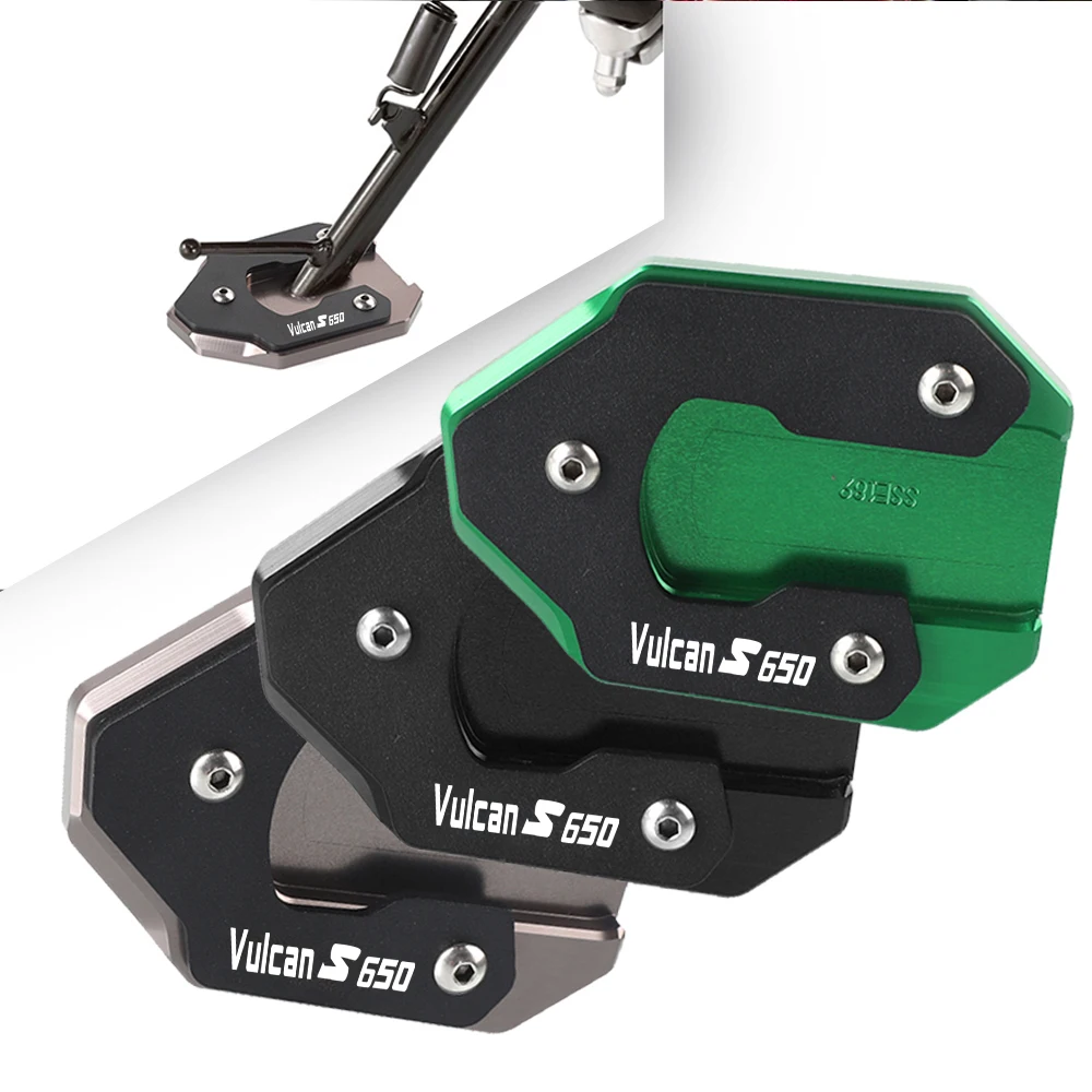 

VULCANS 650 LOGO Motor Side Stand Kickstand Enlarge Extension Pad For KAWASAKI Vulcan S 650 2015-2021 2020 2019 2018 2017 2016