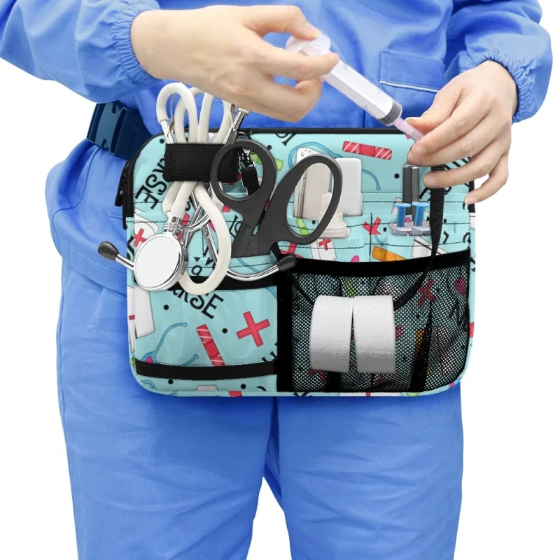 

Сумка-бананка для медсестры twoheart sgirl с несколькими карманами, органайзер для медицинского ремня, регулируемый поясной кошелек для ухода, аксессуары