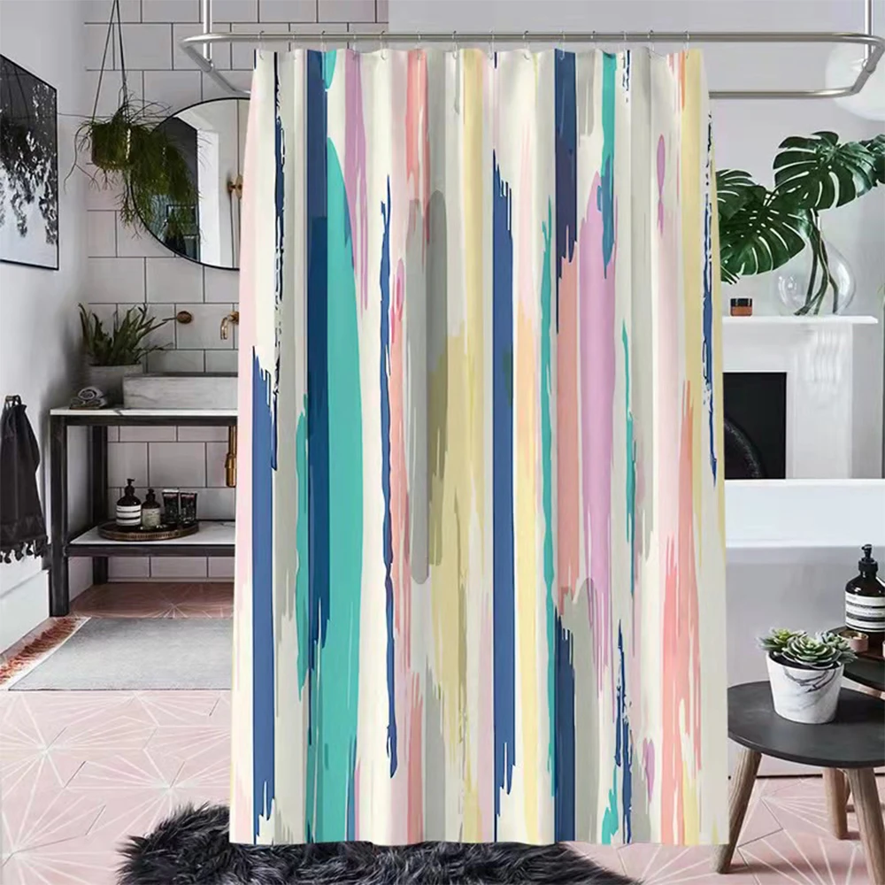 

Водонепроницаемая занавеска для душа, разноцветная зернистая занавеска, занавеска для ванной из полиэстера, домашний декор, занавеска для ...