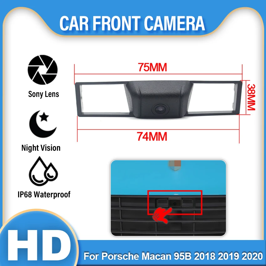 

HD CCD Car Front View Parking Night Vision Positive Waterproof high quality Logo Camera For Porsche Macan 95B 2018 2019 2020