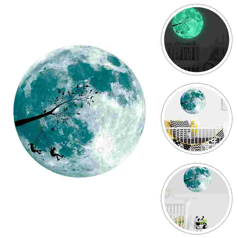 

Glowing Moon Wall Sticker Designed Decal Decorations Adhesive Stickers Baby Room