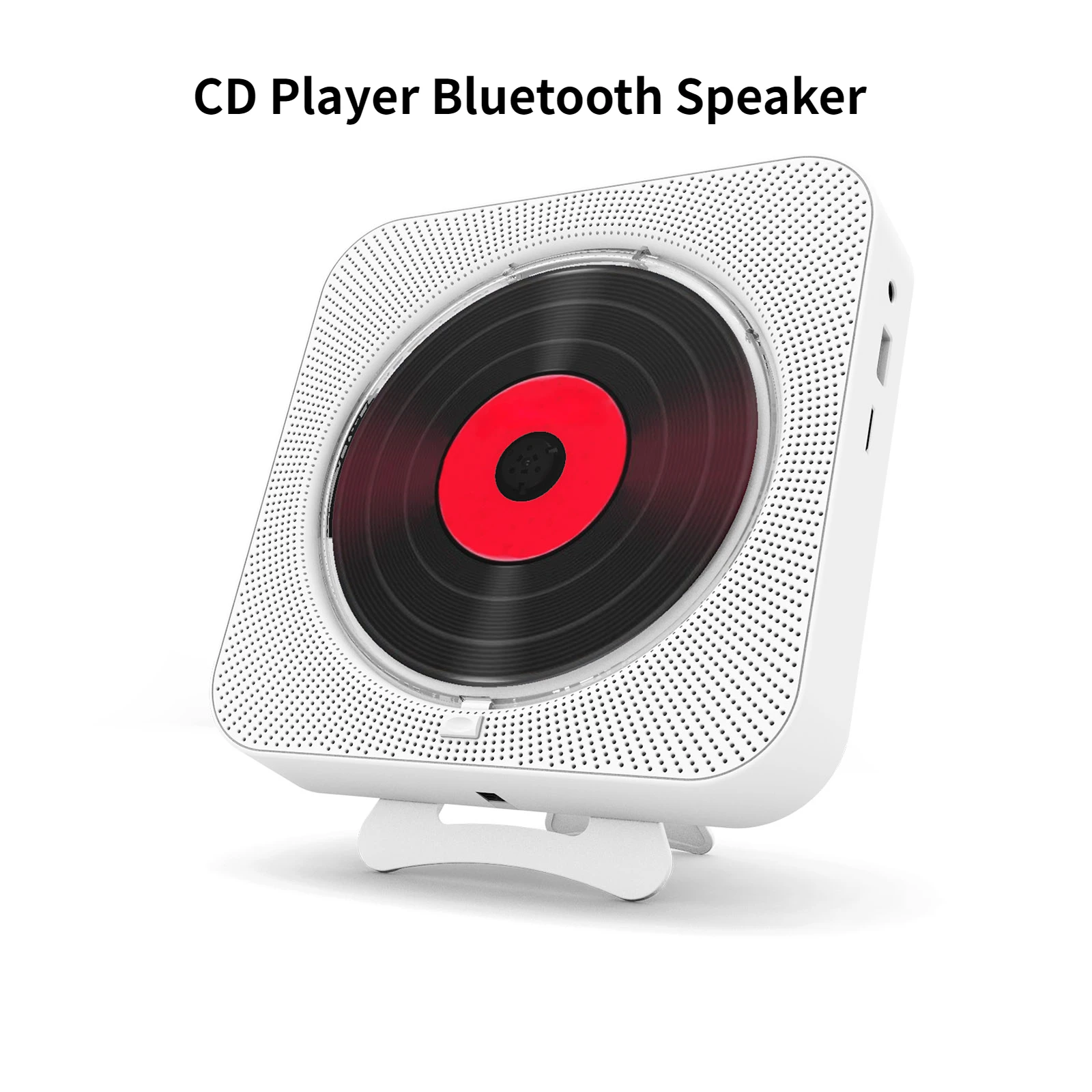 Portable Wall-mounted CD Player Bluetooth Speaker+LED Display Portable Home Audio Boombox With Remote Control FM Radio