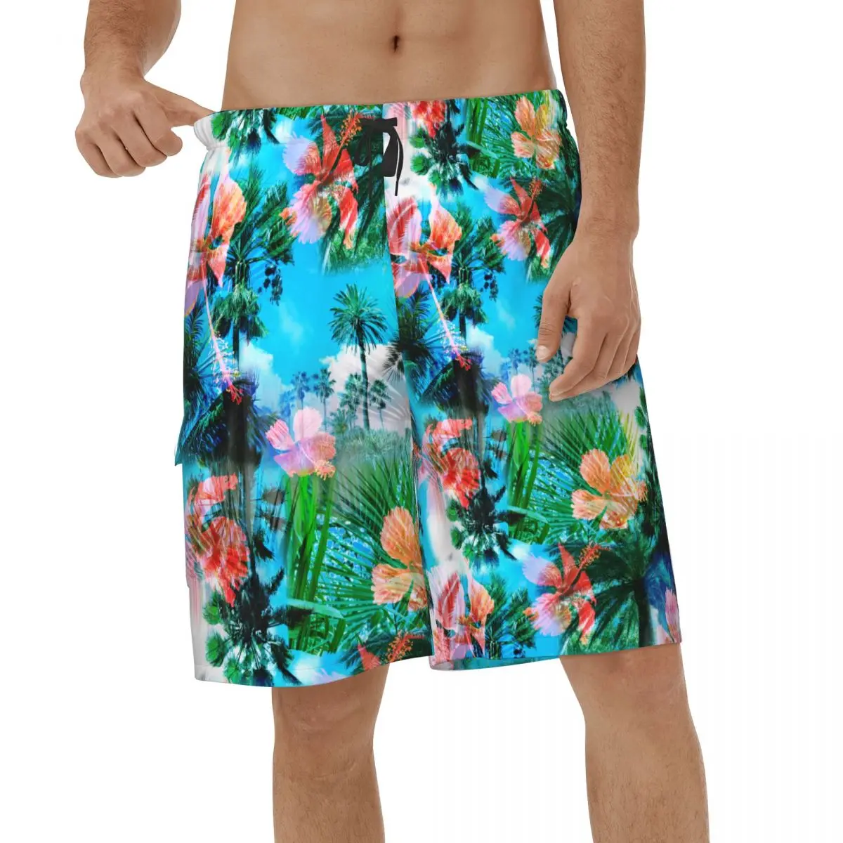

Colorful Hawaii Style Leaf 3D Printed Beach Shorts Men Summer Swimsuits Board Shorts Quick Dry Sports Vacation Short Pants