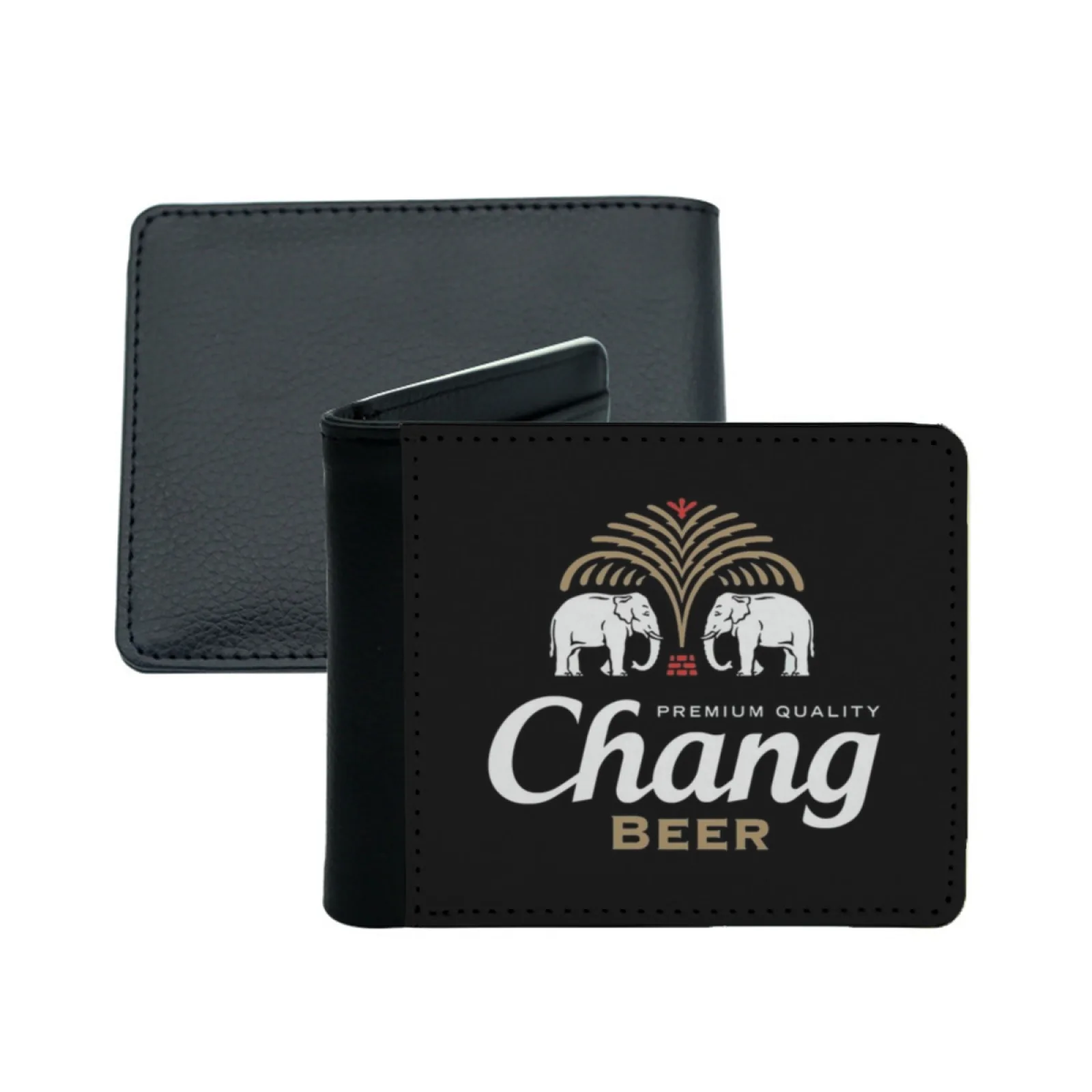 Chang Beer персонализированный мужской кожаный кошелек для кредитных карт слон принт