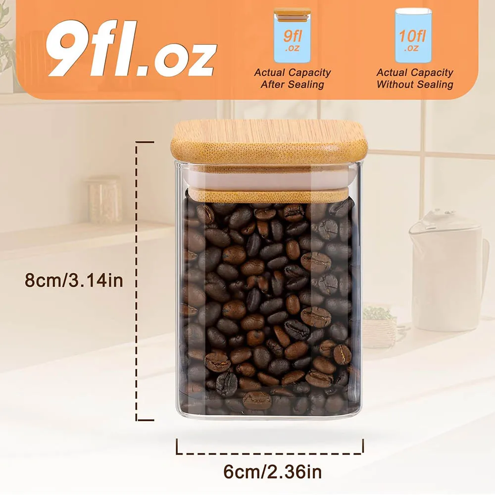 12 шт. квадратные или круглые стеклянные контейнеры для хранения продуктов банки