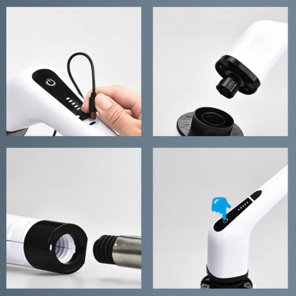 Беспроводной Электрический скребок для ванной 7/9 в 1 с длинной ручкой