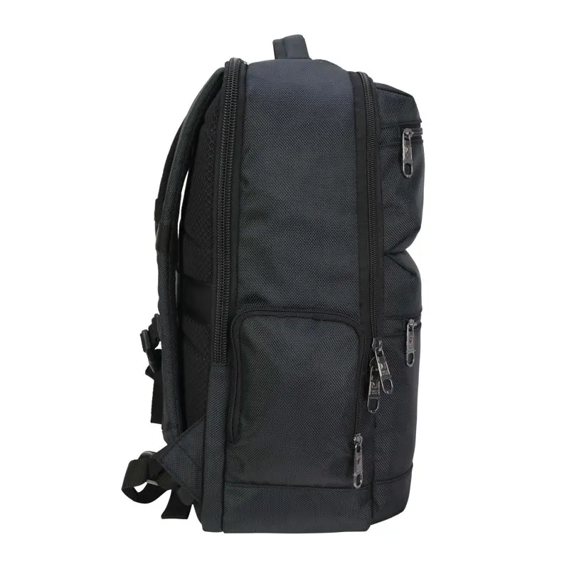 Swiss Tech Unisex Travel Backpack with Luggage Passthrough Sleeve, Black