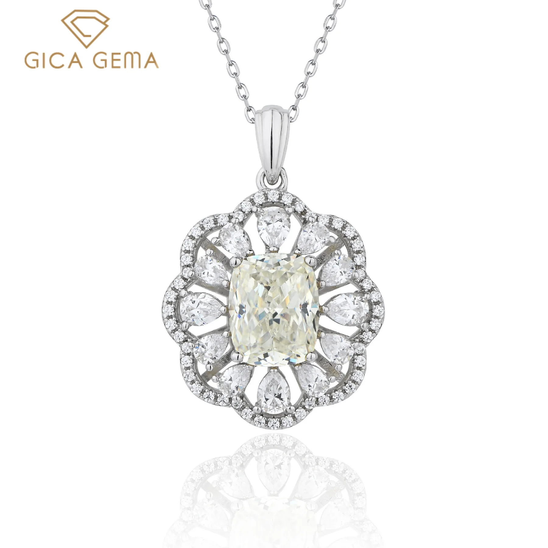 

Цепочка с подвеской из серебра 100% пробы, 8 х10 мм