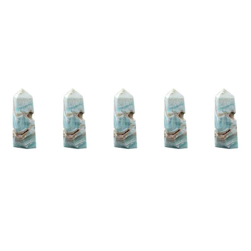 

Retail 5X Natural Hemimorphite Point Mini Crystal Wand Caribbean Calcite Tetrahedral Column Energy Decoration 30-50G