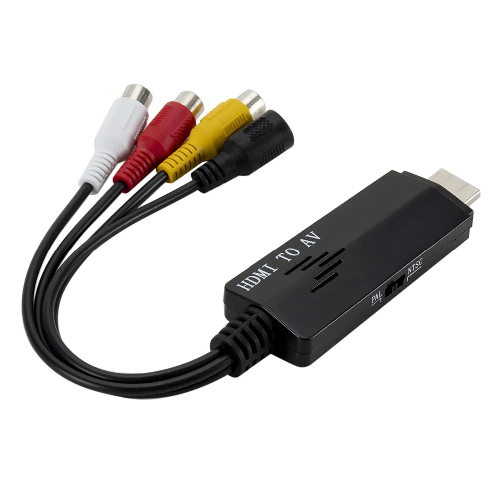 HDMI к 3RCA композитный AV/CVBS видео аудио конвертер HDMI2AV адаптер Поддержка NTSC/PAL для VCR
