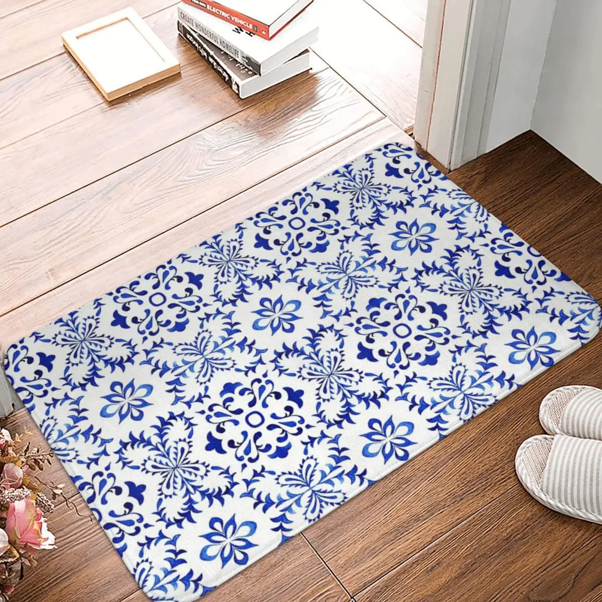 

Azulejo португальская плитка акварель 60x40 см Ковер Полиэстер напольные коврики Ретро праздничные подарки