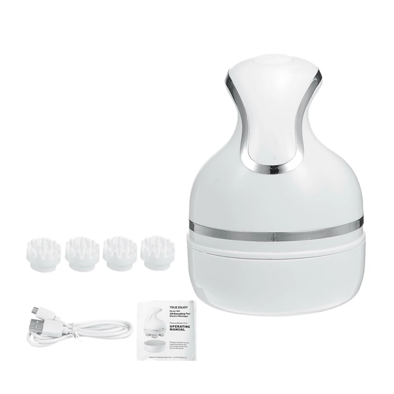 

Smart Electric Cat Pet Head Massager Hair Growth Deep Tissue Kneading Massage Device with 4 Massage Head