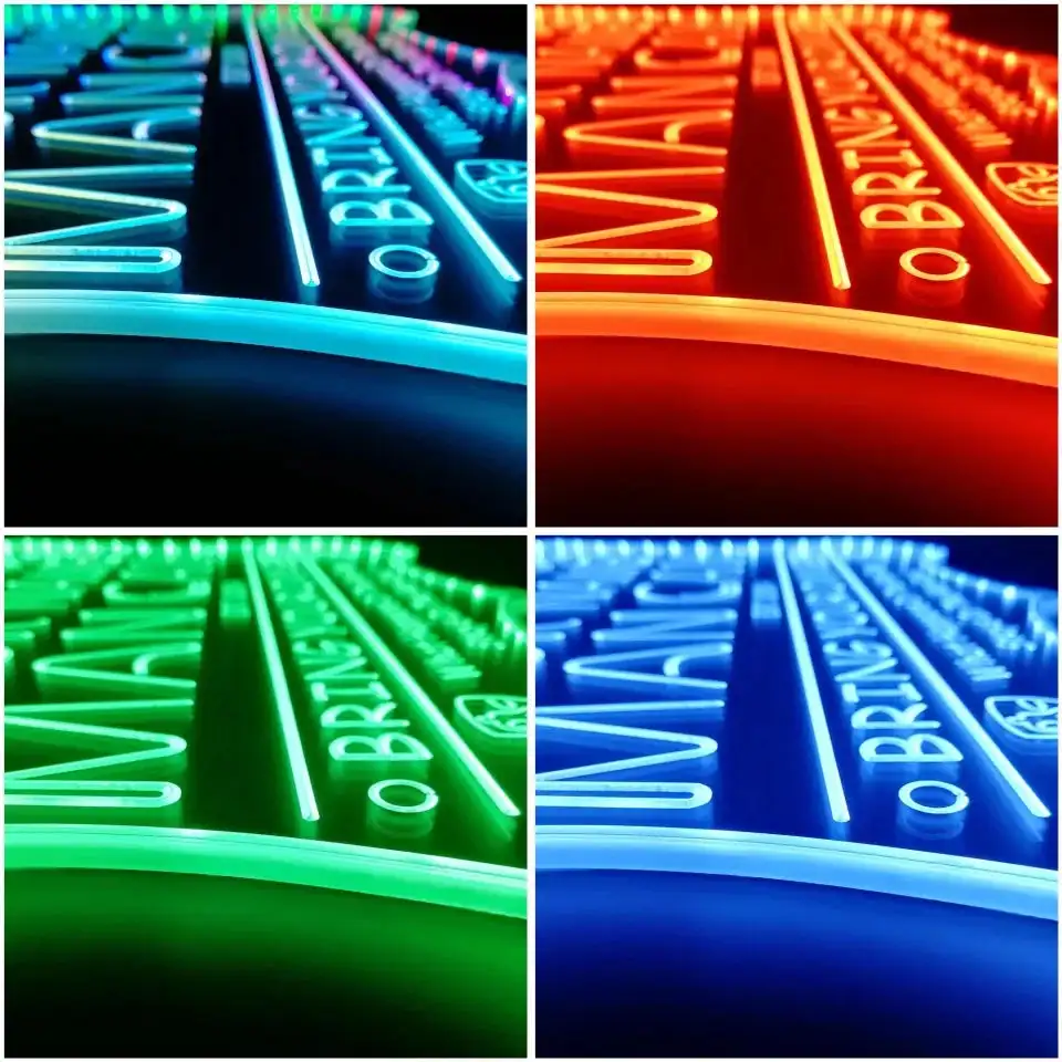Фото Персонализированное ваше имя: хоккей с шайбой Man Cave RGB Dynamic Glam Светодиодная вывеска st06- Wee-qe1-tm №4