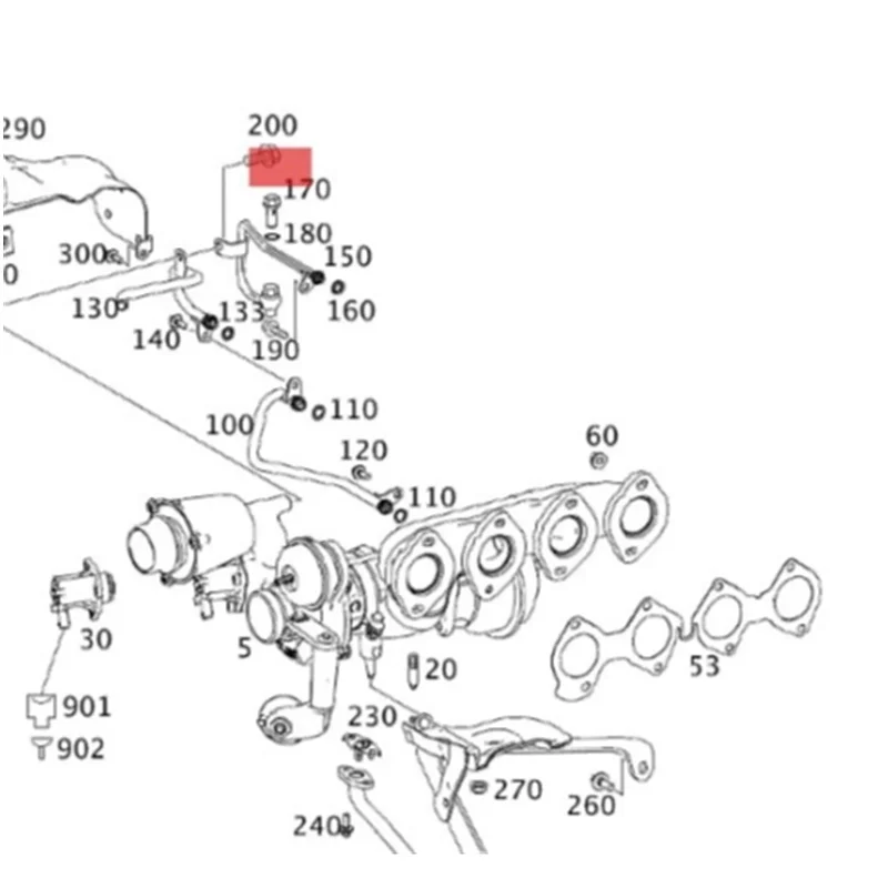 Полый винт турбокомпрессора для Mercedes Benz C-Class W204 C250 SLK250 2012-2015 полый болт линии