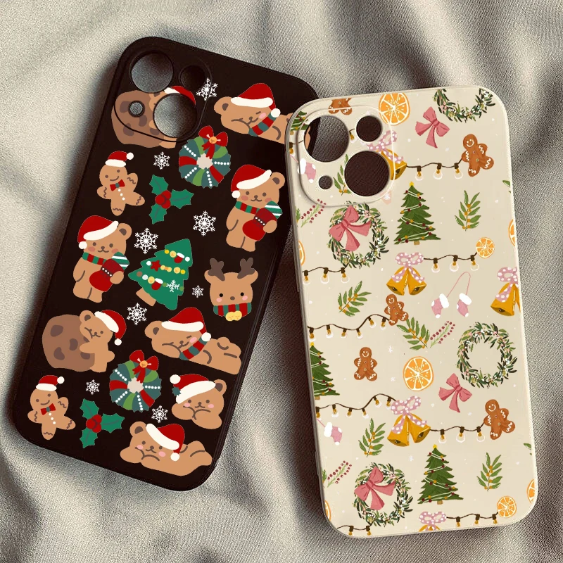 2024 Чехол для телефона с рождественским узором iPhone 16 Pro Max 15 14 13 12 11 XS XR X 7 8 Plus