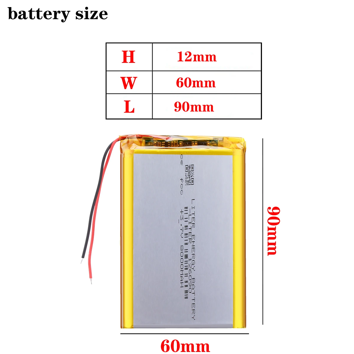 3.7V 8000mAh 126090 batteria ricaricabile agli ioni di litio ai polimeri di litio Li-Po celle Lipo per dispositivi registratore Notebook Mobile GPS