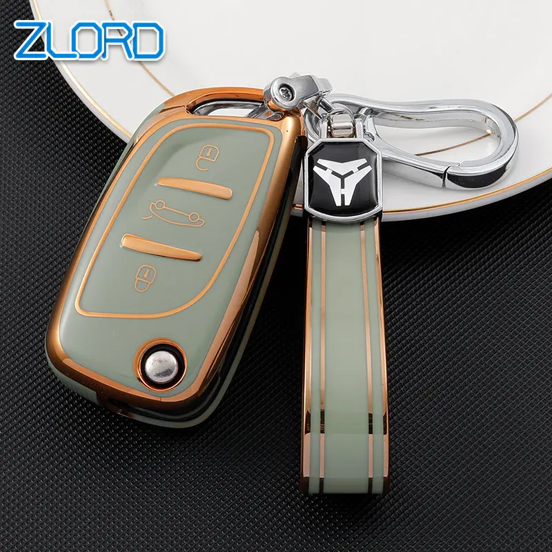 New TPU Car Flip Key Case Cover Shell Fob For Citroen C1 C2 C3 C4 C5 XSARA PICA For Peugeot 306 407 807 For DS DS3 DS4 DS5 DS6 images - 6