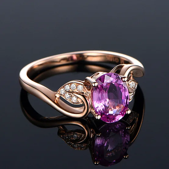 кольцо с розовым турмалином