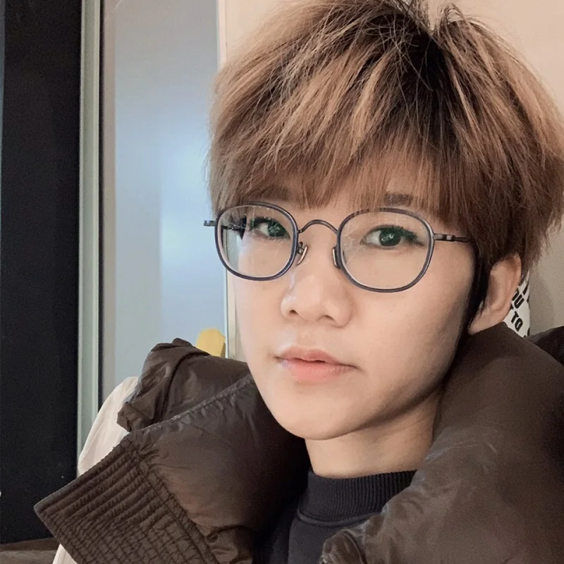 Оправа для очков из чистого титана мужчин и женщин круглые Рецептурные очки в