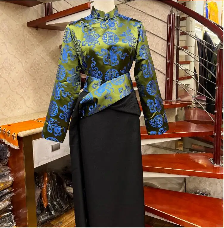 Традиционная Женская этническая модная одежда Xizang с длинным рукавом