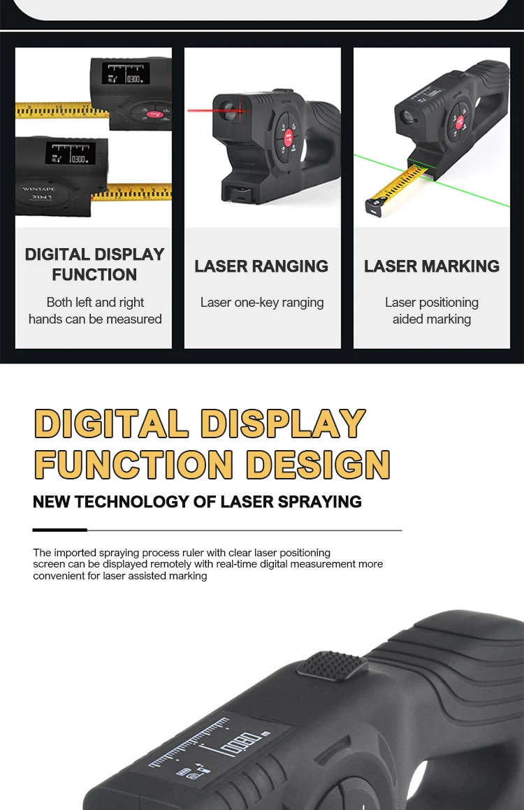 Цифровой лазерный дальномер лазерная рулетка три в одном интеллектуальная