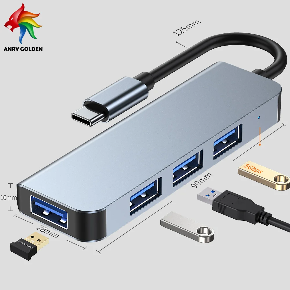 

USB C HUB 5Gbps Transfer Rate USB 3.0 2.0 4 In 1 Type C to USB Adapter for MacBook iPad Air Pro PC Accessories Laptop USB Hug