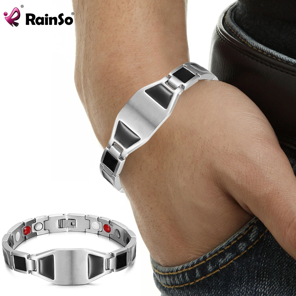 

Rainso Jewelry For Men Bracelet Bio Energy Health Magnetic Bangle for Arthritis New In Stainless Steel Bracelet Gift For Friend