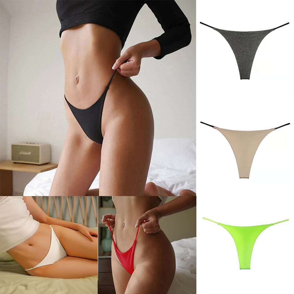 

Women Sexy G-String Bikini Thong Seamless Panties Erotic Ultra-thin Belt Lingerie Breathable See Through Underwear Underpants