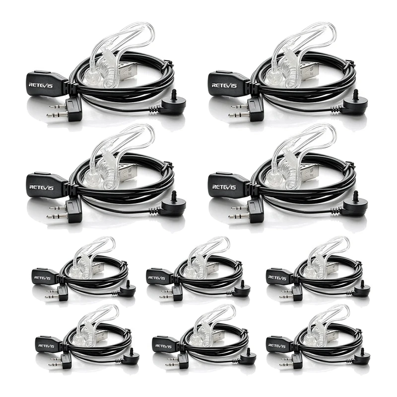 

Retevis Radio Headset 2 Pin Sound Tube Headphones Compatible With Walkie Talkie RT24 RT27 RT22 RT622 RT617 RT618 RT619 BF-88E